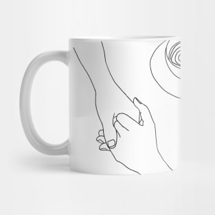 minimalistic art morning hands Mug